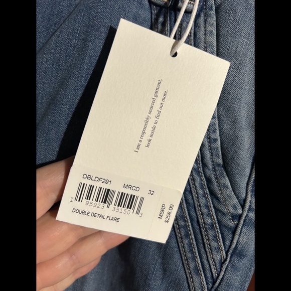 Frame The Double Detail High Rise Flare Denim Jeans Color Merced Size 32 - NWT - Picture 13 of 16